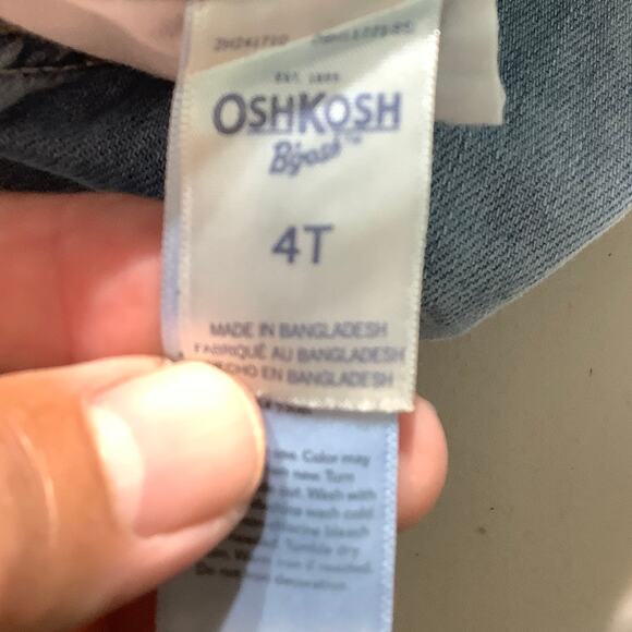 OshKosh B’gosh Denim Overalls Child Size 4T – Light Wash, Vintage, 100% Cotton - Picture 3 of 8